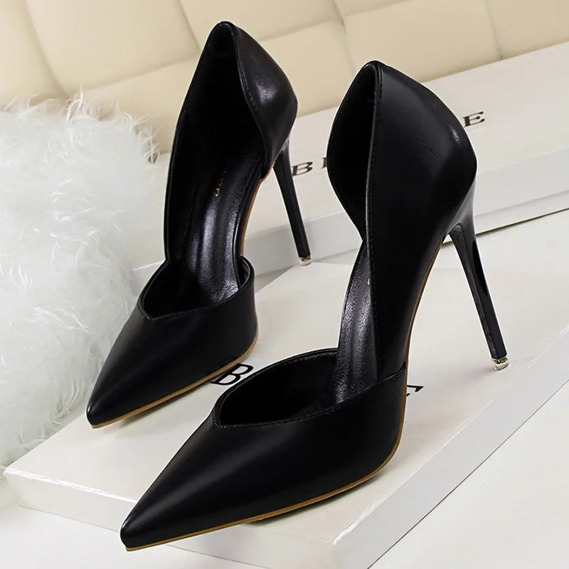 Zapatos BIGTREE, zapatos de tacón alto a la moda para mujer, zapatos negros, rosas y amarillos, zapatos de boda para mujer, zapatos de fiesta de aguja para mujer