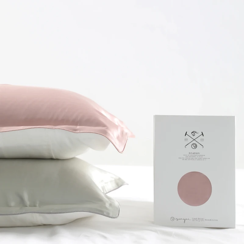 Funda de Almohada de Seda DISANGNI de una Sola Cara para Cabello y Piel, 100% Seda de Morera Pura en la Parte Delantera y Lyocell Transpirable en la Parte Trasera, 1 Pieza