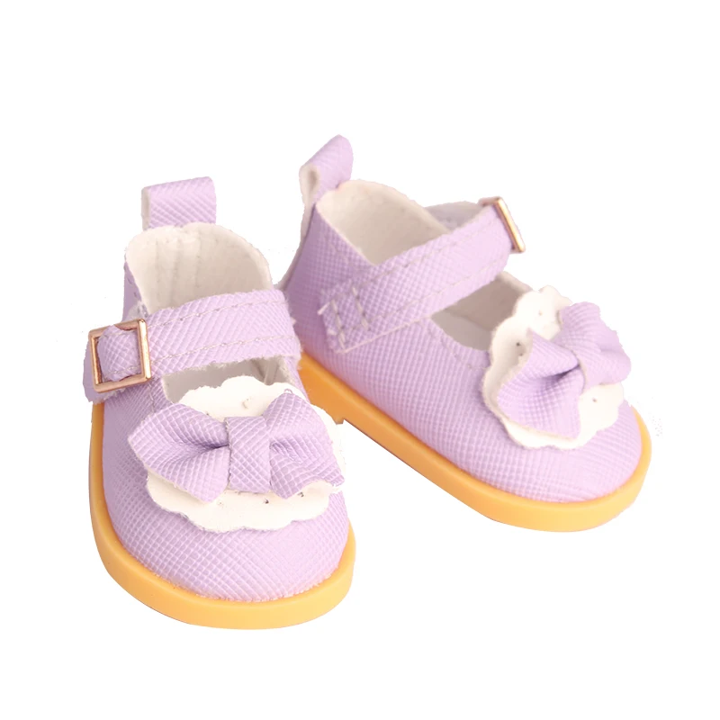 Zapatos de muñeca de algodón de 5 cm aptos para muñecas de 20 cm y 14 pulgadas, Mini zapatos de muñeca con cordones de cuero Pu en 10 colores para muñecas rusas DIY hechas a mano BDJ
