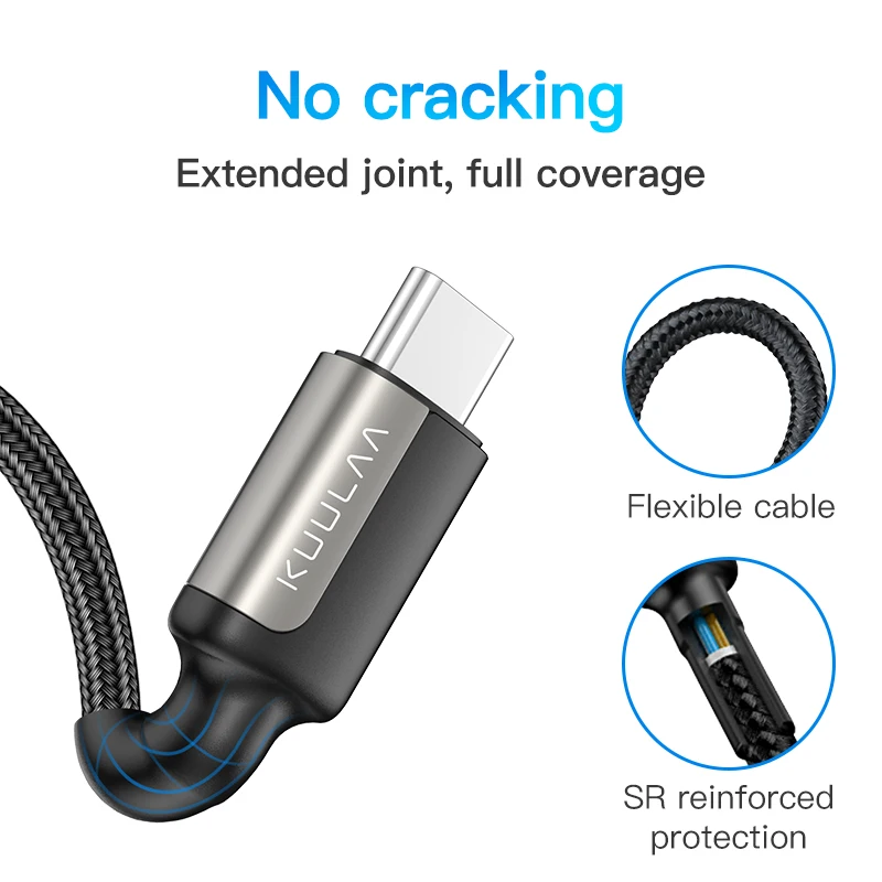 KUULAA Cable USB C a USB tipo C Cable PD 100W Cable de cargador rápido USBC a Cable tipo C para iPhone15 Samsung MacBook iPad Xiaomi