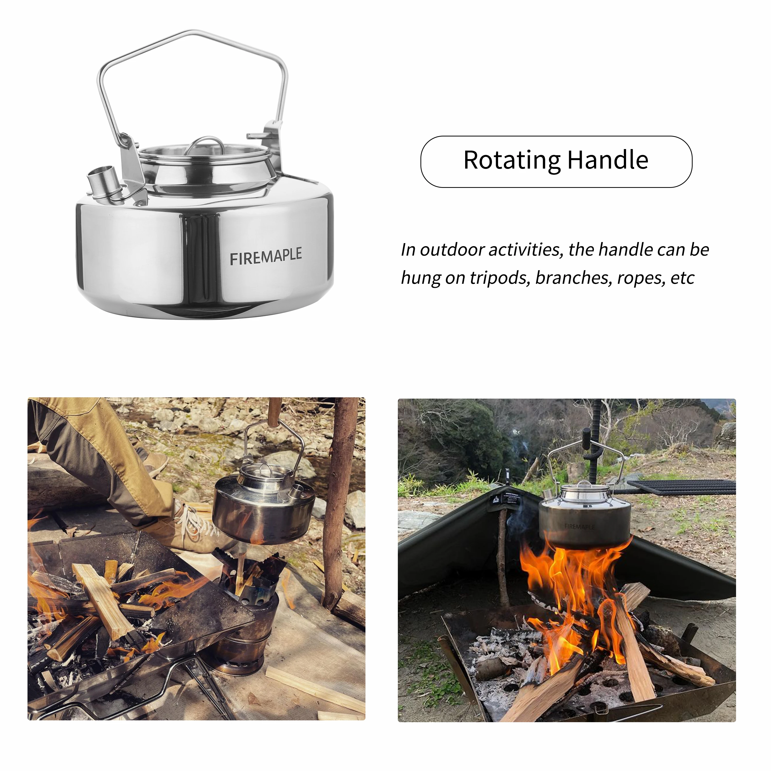 Fire Maple Antarcti-hervidor de acero inoxidable para mochilero, tetera duradera para exteriores, Bushcraft, S304, 0,6/1,0/1,2/1,5l, 295g