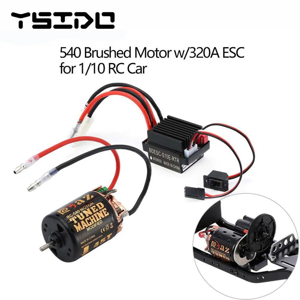 YSIDO 540 Combo Motor cepillado 55T 45T 35T 60A ESC para 1/10 todoterreno Rock Crawler escalada RC coche Traxxas TRX4 Axial SCX10