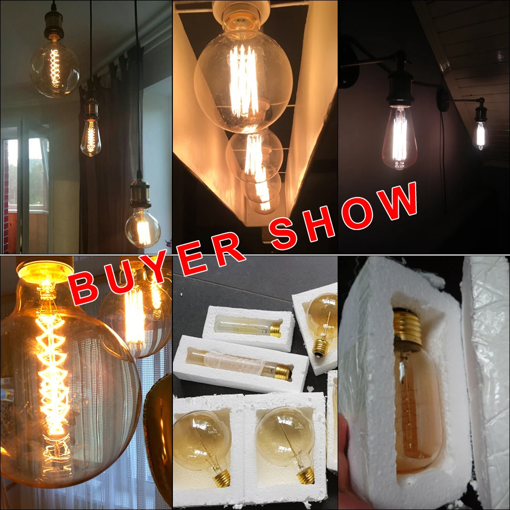 Bombilla Retro Vintage Edison E27 40w 220v ampolla bombilla Vintage lámpara Edison filamento bombilla incandescente lámpara Retro decoración interior