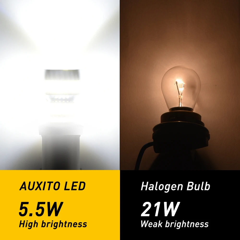 AUXITO 2 uds P21W LED blanco Canbus sin Error 1156 BA15S luz LED de marcha atrás DRL para Skoda Octavia 3 Fiat 500 Audi Ford Focus 2 VW
