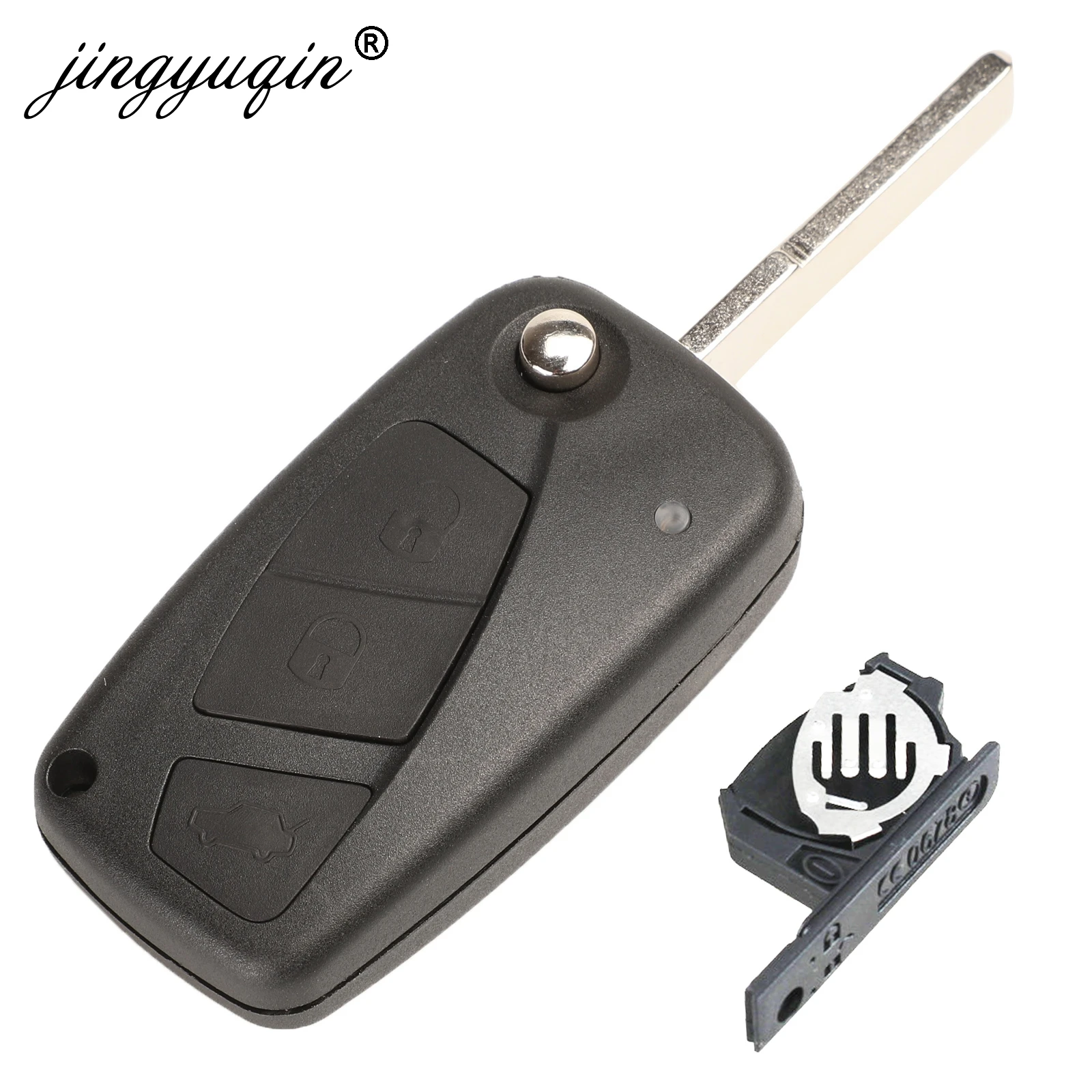 Jingyuqin 2 / 3 botones remoto clave sistema Delphi 433mhz para FIAt 500 Punto Ducato Stilo Panda Bravo clave ID46 PCF7946 / 7941 Chip