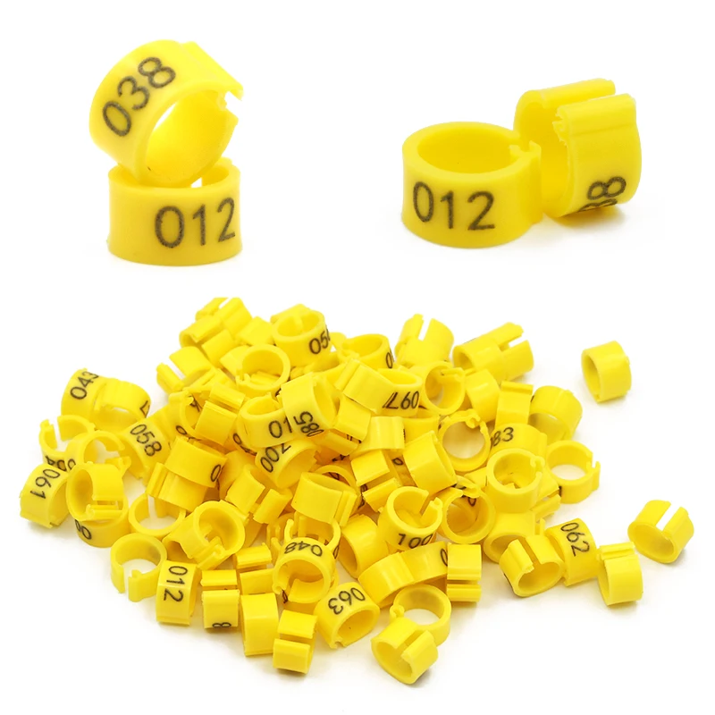 100 Uds. Anillo para pies de pájaros, anillos de Clip de plástico para pájaros, palomas, codorniz, anillo para pies, transportador de animales de granja, accesorios para palomas, suministros para pájaros