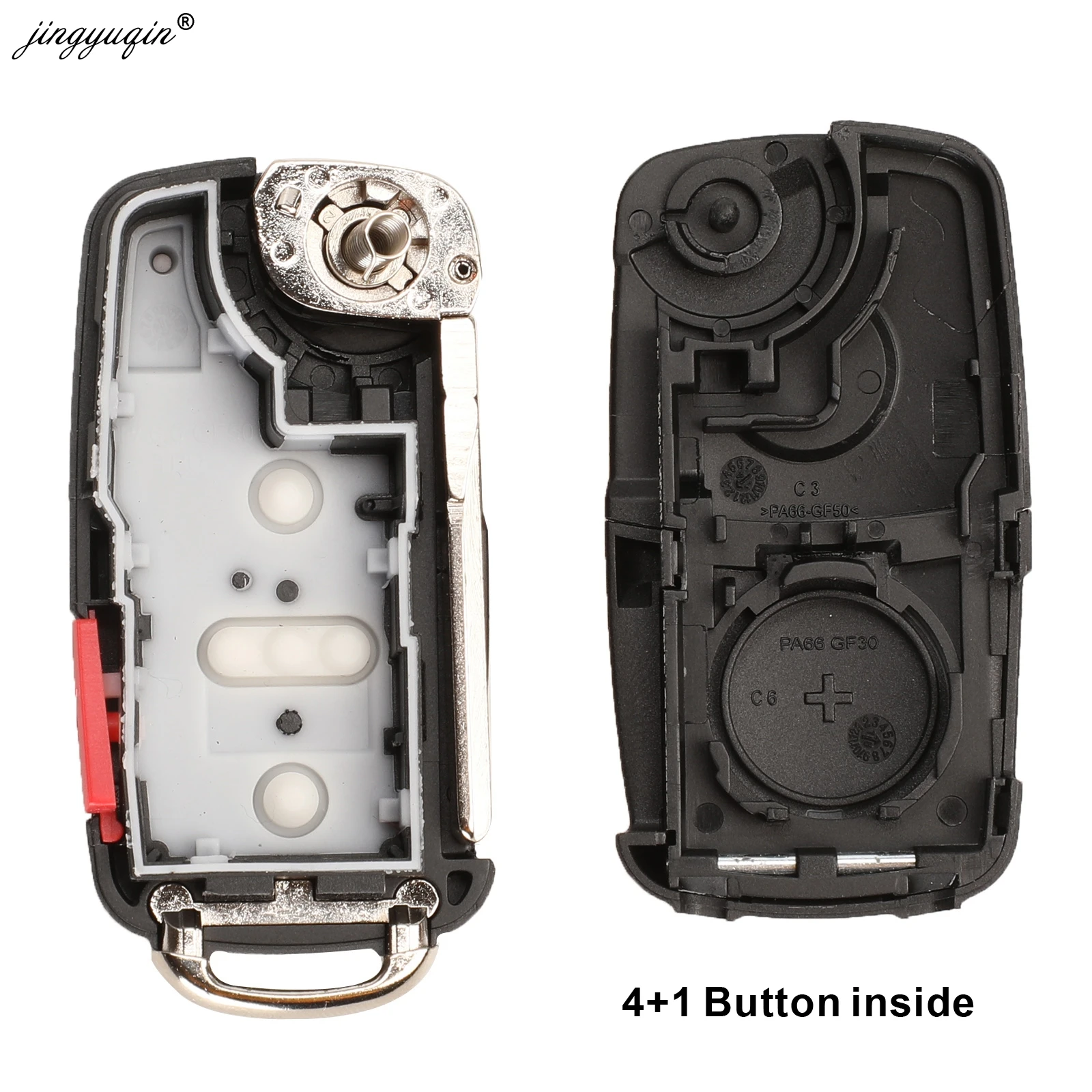 Jinyuqin 20 unids/lote Flip Key Case para el nuevo VW Transporter Polo GOLF 202AD 202H plegable mando a distancia Fob 2/3/4 botones