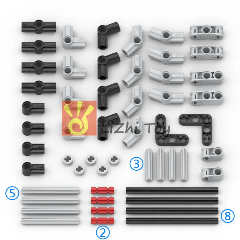 Piezas de alta tecnología, juego de pines de ejes cruzados, MOC Friends, ladrillos, accesorios de bloques de construcción, coche mecánico DIY, juguetes compatibles a granel