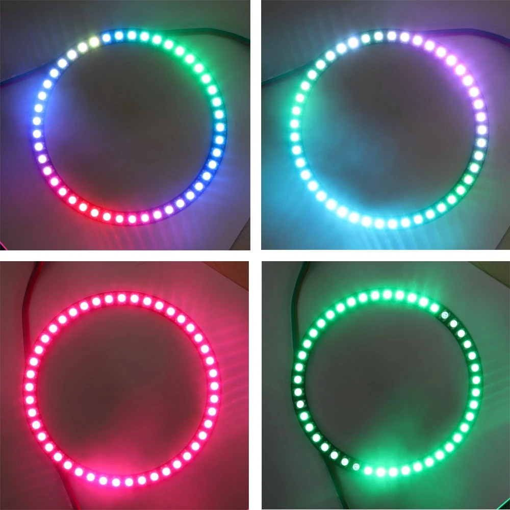WS2812B 8/16/24/35/45 Leds Anillo de píxeles Módulos LED direccionables WS2812 IC RGB Circulo LED redondo a todo color DC5V