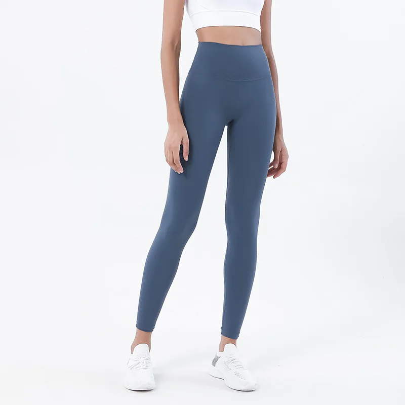 SOISOU-mallas de nailon para Yoga pantalones de mujer, pantalones deportivos de cintura alta, sin línea T, bolsillo oculto, Color sólido, 42 colores