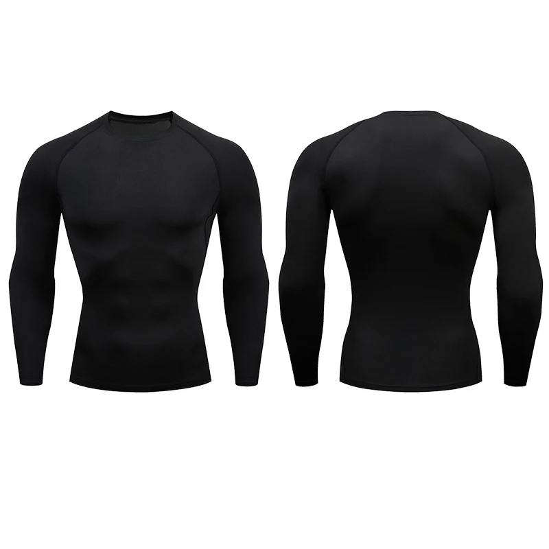 Camiseta de compresión para correr para hombre, camisa deportiva de manga apretado largo para entrenamiento, Jogging, ropa deportiva para gimnasio, ajuste seco, Rashgard