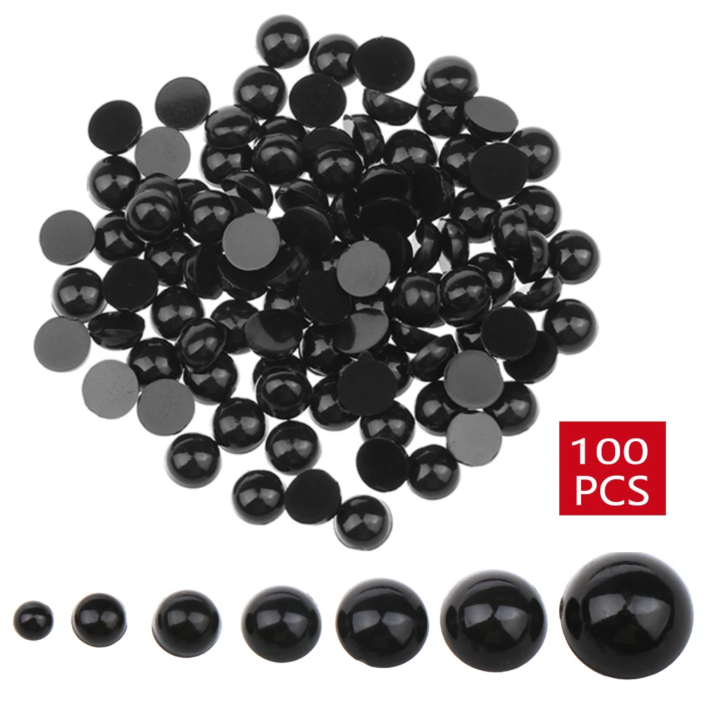 Ojos de seguridad de plástico negro para niños, 100 piezas, 3-12mm, para muñeca de oso, marioneta de Animal, manualidades, juguetes para niños, accesorios para ojos, envío gratis