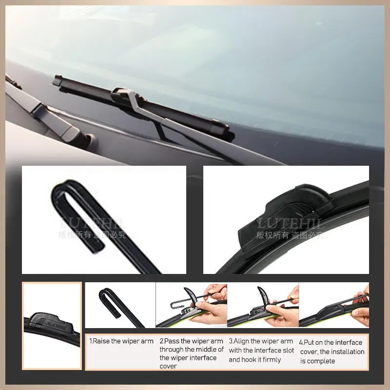 Para Hyundai Santa Fe DM 2012-2017 2013 2014 2015 limpiaparabrisas delantero y trasero limpiaparabrisas cepillos de ventana 26 "+ 14" + 13"