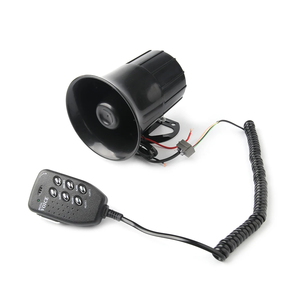 Sirena altavoz bocina de aire 125DB fuerte 6 sonidos alarma Claxon 12V para Auto coche motocicleta barco megáfono con micrófono voz Digital LB001