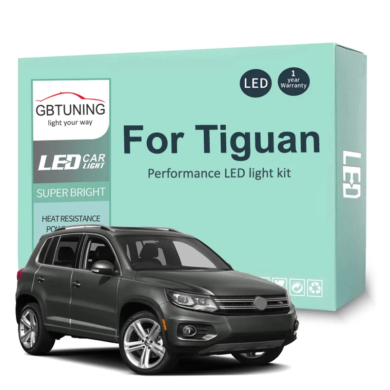 Kit de bombillas LED para Interior, 15 Uds., para Volkswagen VW Tiguan 5N 2009 2010 2011 2012 2013 2014 2015, lámpara de mapa de coche, Canbus sin errores