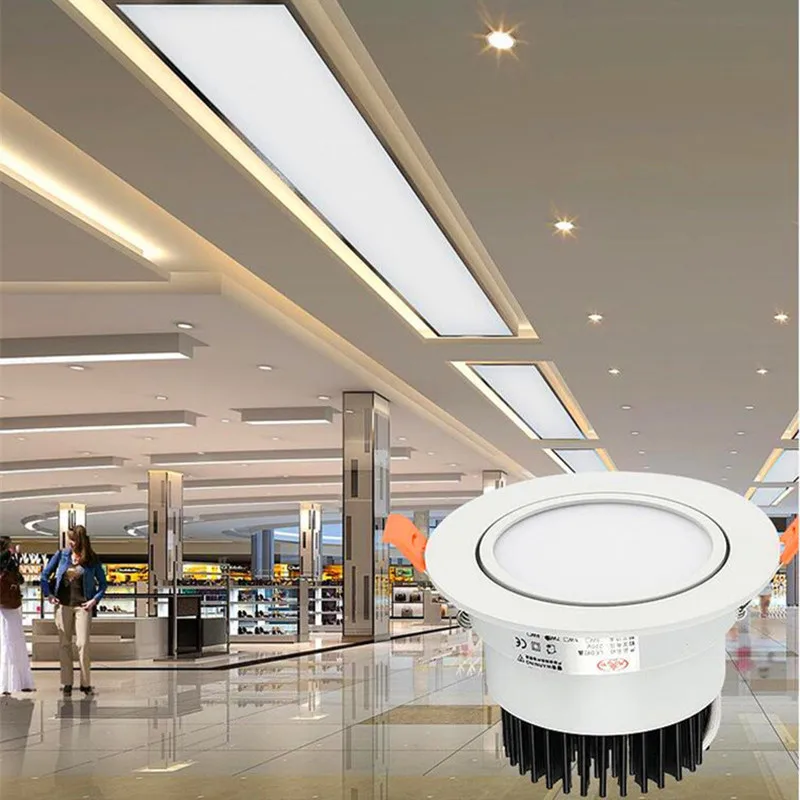 Luces LED empotradas regulables, 4 tipos, 5W, 7W, 9W, 12W, 15W, 18W, COB, lámpara de techo, focos redondos de AC110-220V