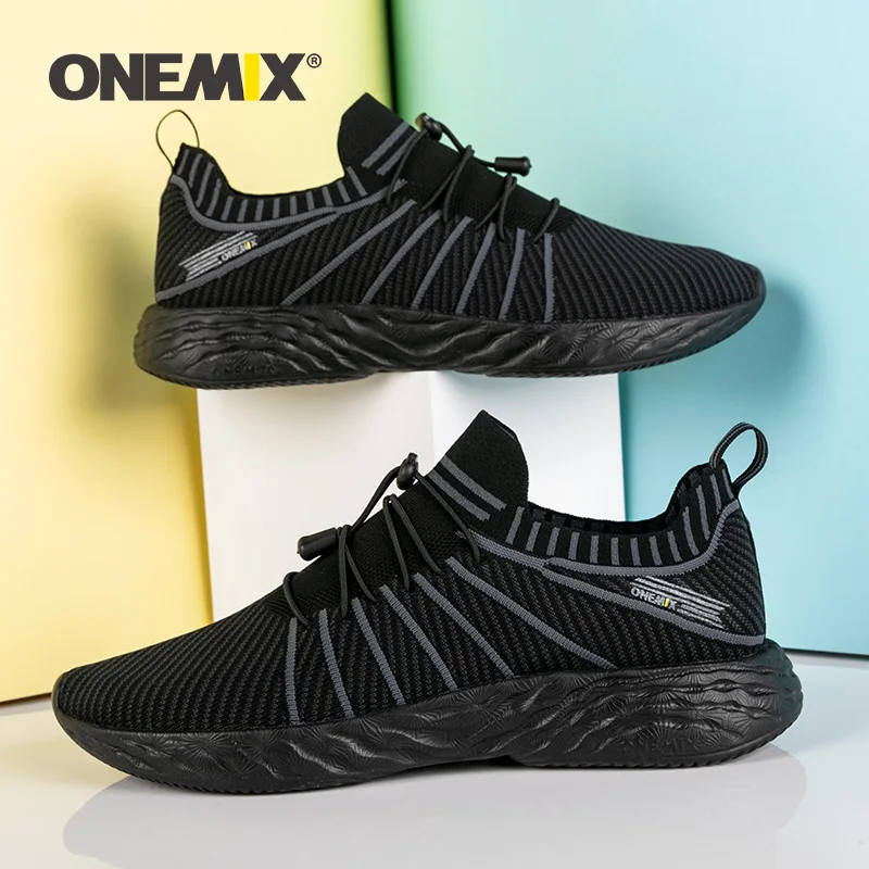ONEMIX, zapatillas de correr impermeables para hombre, zapatillas ligeras transpirables para mujer, zapatillas de entrenamiento para caminar, zapatillas deportivas sin cordones para senderismo al aire libre