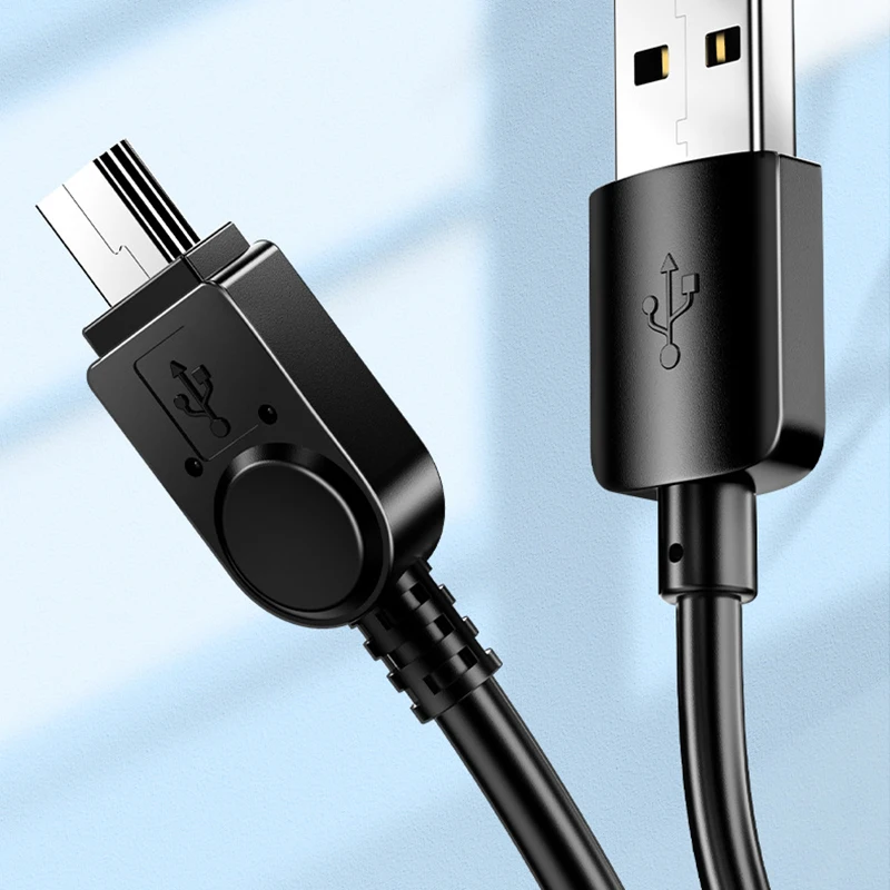 Cable Mini USB de 1M y 2M, cargador de datos rápido para reproductor MP3 y MP4, DVR para coche, GPS, cámara Digital, HDD