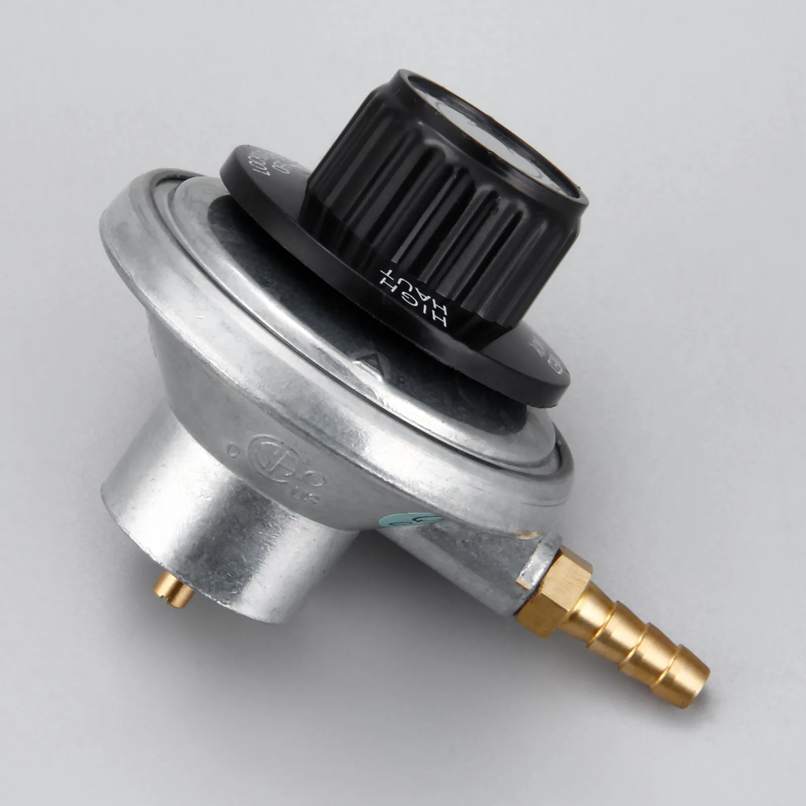 Tanque de propano regulador de Gas de baja presión con salida, manguera de lengüeta de 1/4 pulgadas, entrada de conexión de 1-20 pulgadas, UNEF para tanque de propano de una libra, 1 unidad