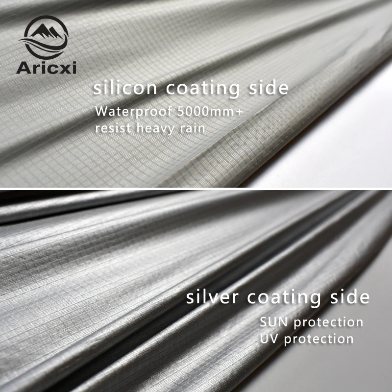 ARICXI-chubasquero ultraligero para senderismo y ciclismo, toldo para exteriores, Mini lona para acampar, refugio solar actualizado, revestimiento de silicona y plata 15D