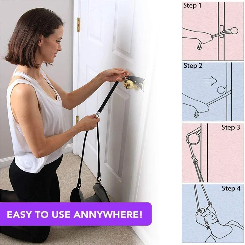 Hamaca con Soporte para Masajeador de Tracción Cervical, Hamaca Cervical para Reducir el Dolor de Cuello, Alivio y Relajación con Antifaz Gratis