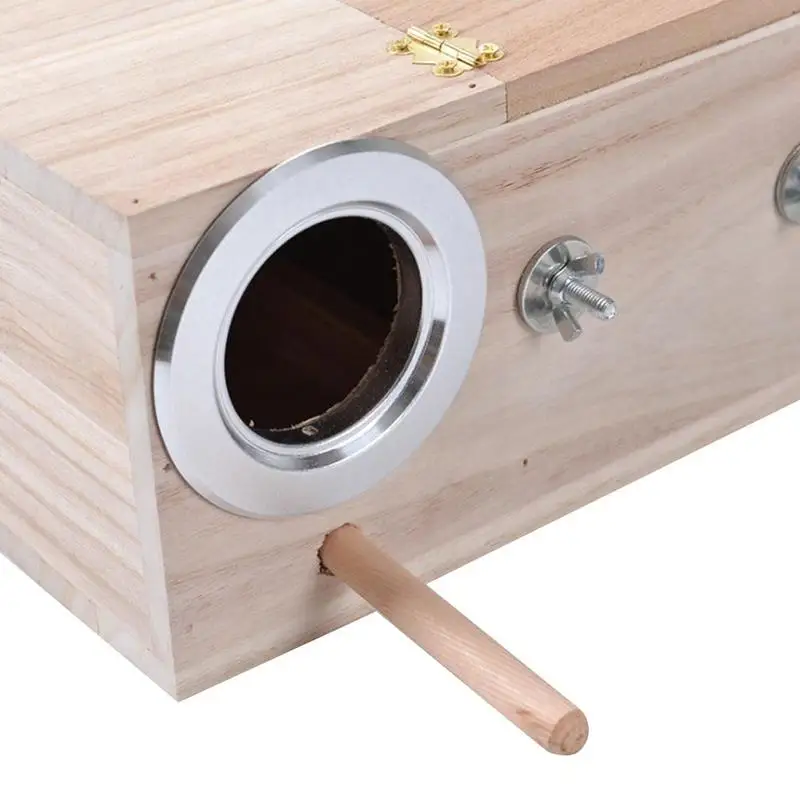 Caja de madera para cría de loros, casa de pájaro, nido, decoración decorativa para mascotas, accesorios para jaulas de balcón, N0W8