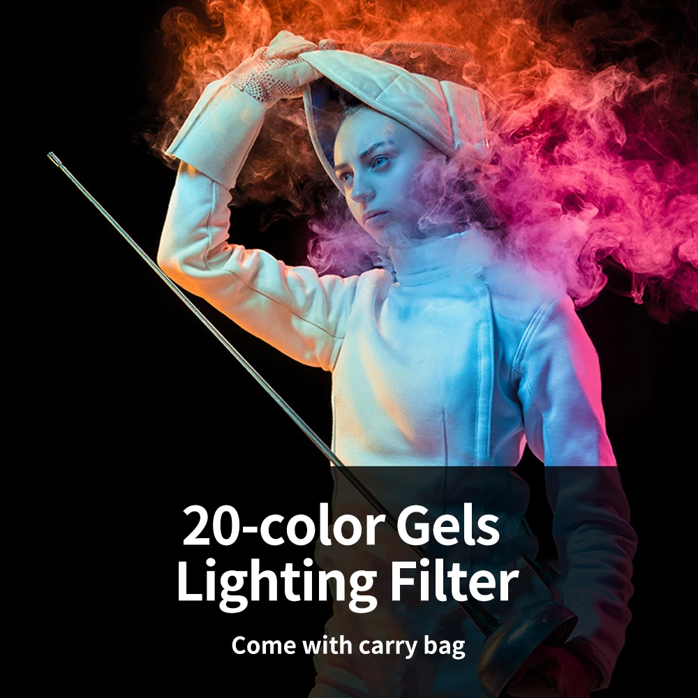 Filtros de Gel de iluminación Selens, 25x25cm, 20 piezas, Kit de película de hoja de luz de corrección de Color transparente para estudio fotográfico con bolsa