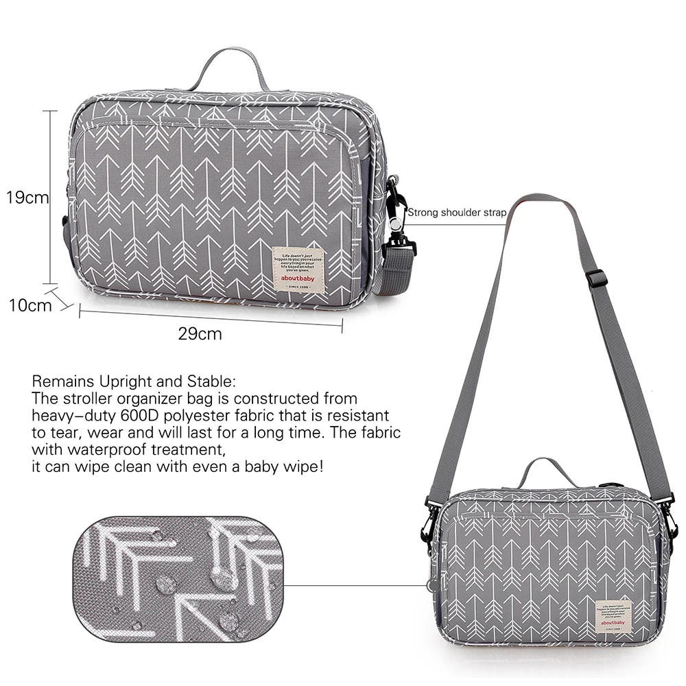 Bolsa para cochecito de bebé, impermeable, portátil, para viaje, momia, multifunción, almacenamiento de biberones, bolsa colgante, organizador para cochecito