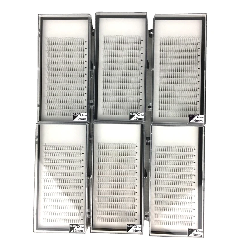 60 bandejas por lote 3D 4D 5D de tallo largo, abanicos de volumen prefabricados, extensión de pestañas de visón voluminosas para profesionales, gran capacidad, 5 docenas