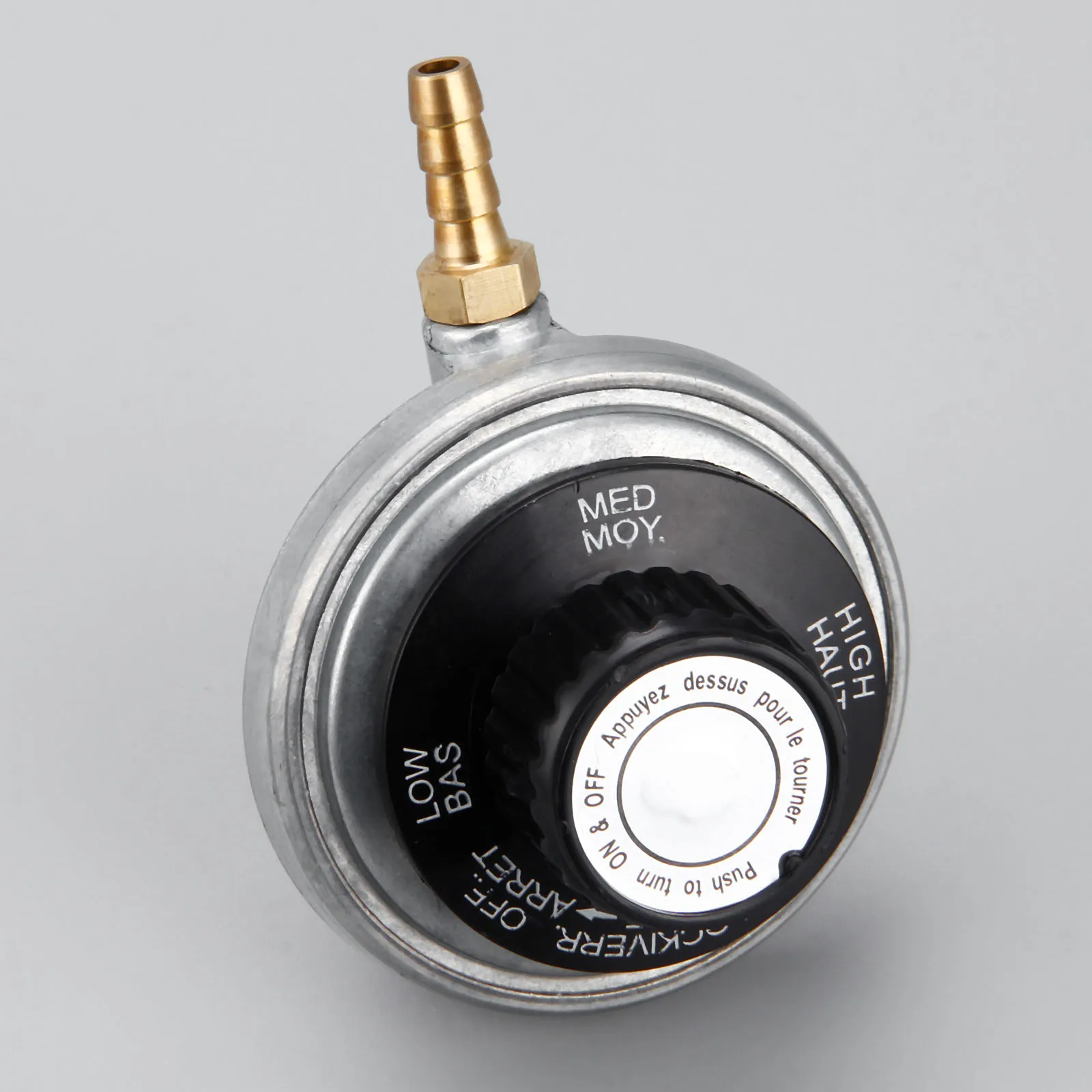 Tanque de propano regulador de Gas de baja presión con salida, manguera de lengüeta de 1/4 pulgadas, entrada de conexión de 1-20 pulgadas, UNEF para tanque de propano de una libra, 1 unidad