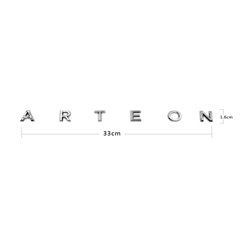 Logotipo de letra de fuente 3D para VW CC Arteon, estilo de coche, logotipo de maletero modificado, insignia negra, pegatina, accesorios de decoración de coche