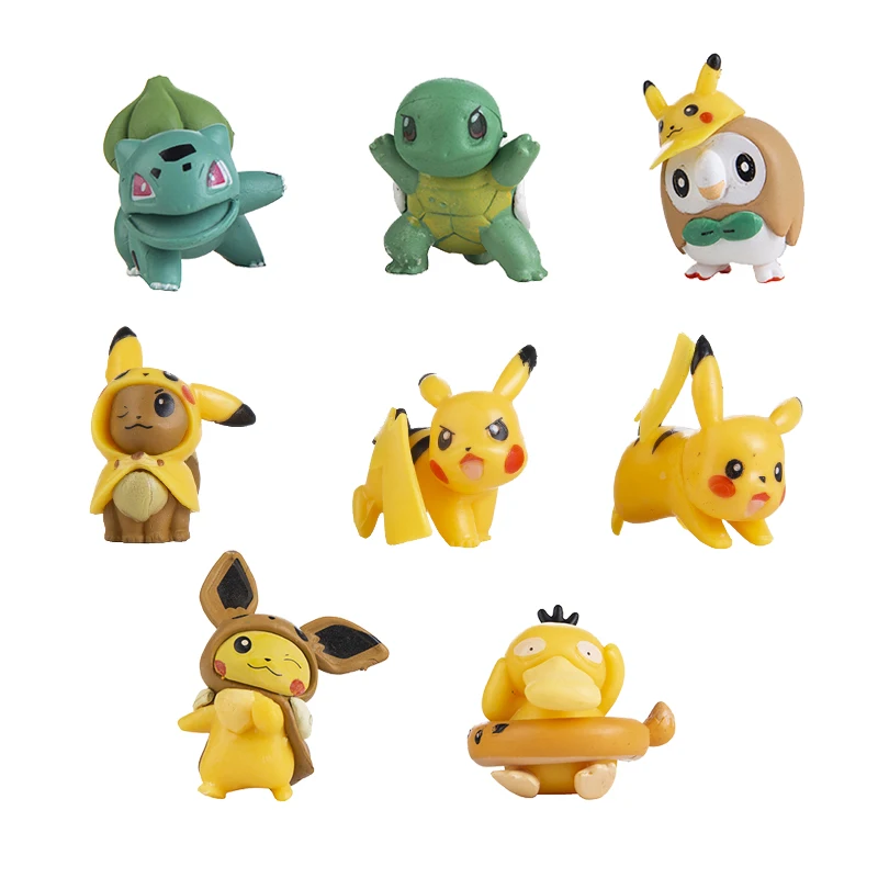 Nuevo 3-8CM Pokemon dibujos animados calientes película Anime figura Pikachu Vulpix Eevee Venusaur colección mascota acción modelo juguetes regalos