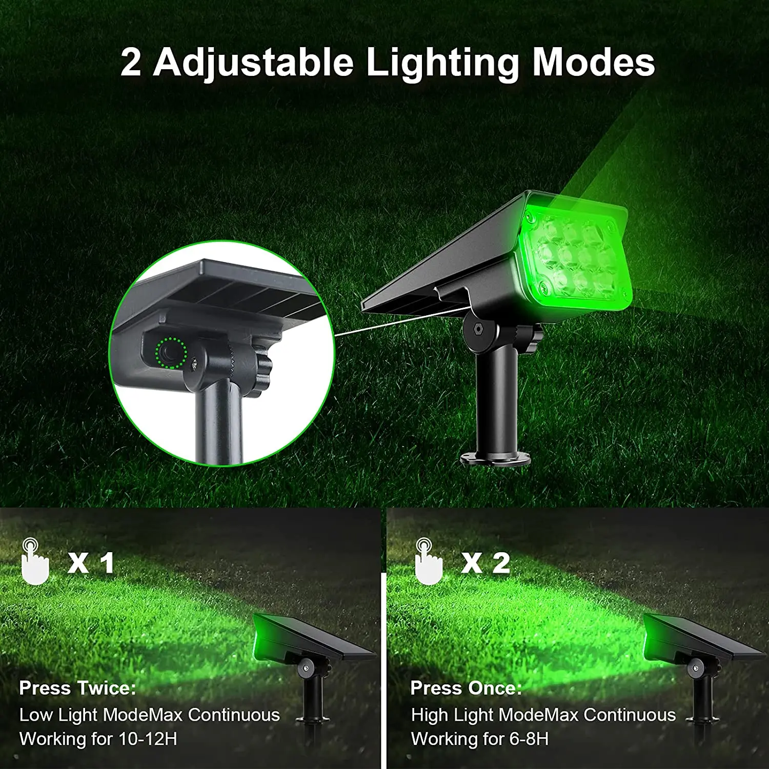 T-SUN foco Solar ajustable luz Solar de jardín IP65 energía Solar luz verde para patio camino árbol decoración luz Solar al aire libre