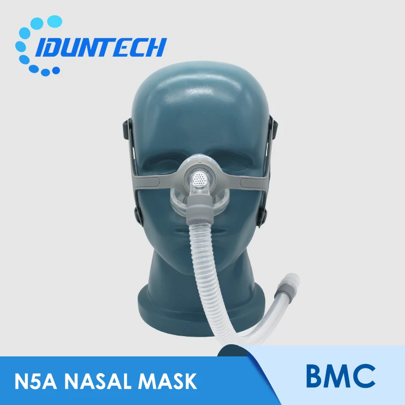 BMC-mascarilla Nasal CPAP, máscara facial completa con tubo, correa ajustable, respirador para viaje, máquina CPAP, solución antironquidos