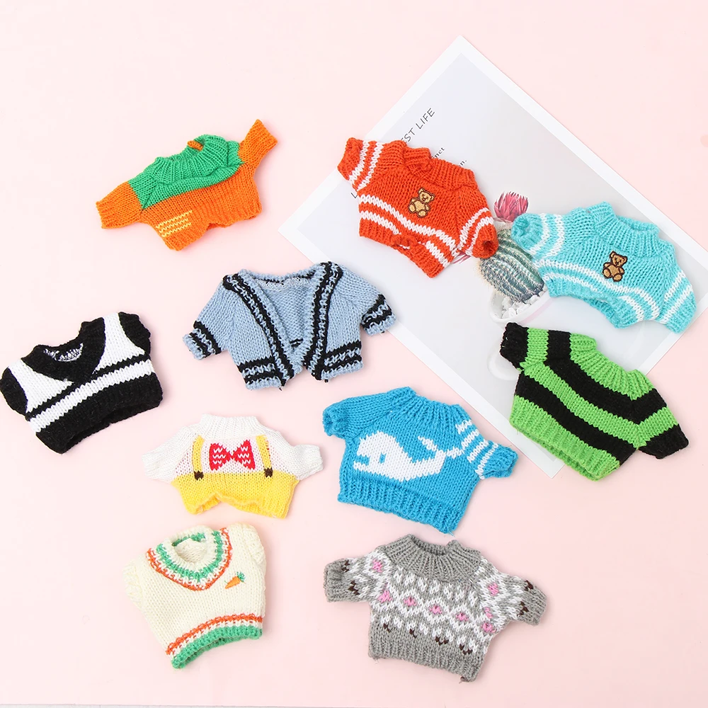 Ropa de juguete de peluche para muñecas de 20CM, accesorios para muñecas 1/12 Idol, Tops de moda, suéter, abrigo, chaleco, monos, regalos para muñecas