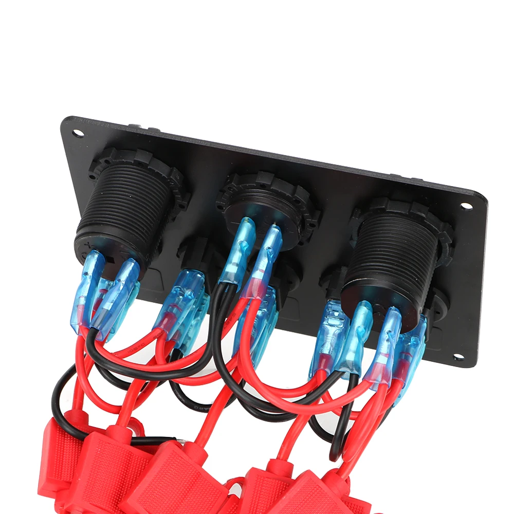 Panel de interruptor LED de 12V, 24V, 5 botones, cargadores USB, calibre de 3,0 voltios para coche, barco, camión, remolque, accesorios para caravana