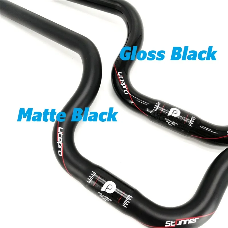 Litepro-manillar en forma de golondrina para bicicleta, accesorio de fibra de carbono, para Brompton, 25,4mm, 580mm, 540mm