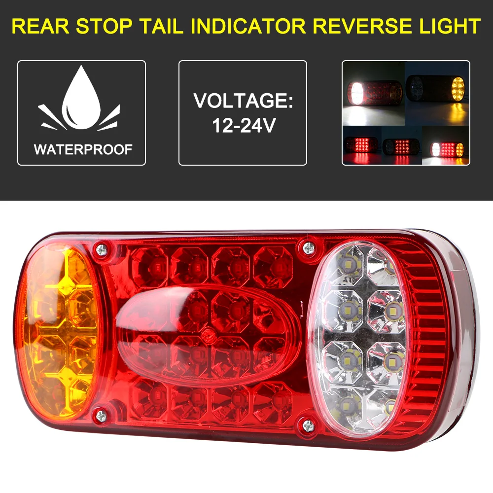 Lámpara de freno trasero de camión de 12V y 24V, luces LED de señal de giro para remolque, luces traseras, indicador de advertencia de parada, accesorios para camión y furgoneta y coche