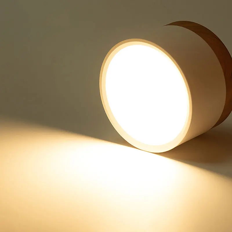 Lámpara LED de Techo Empotrada, 5W 7W 9W 12W 15W 18W, Regulable, Estilo Nórdico, Moderna, de Madera, para Decoración de Interiores