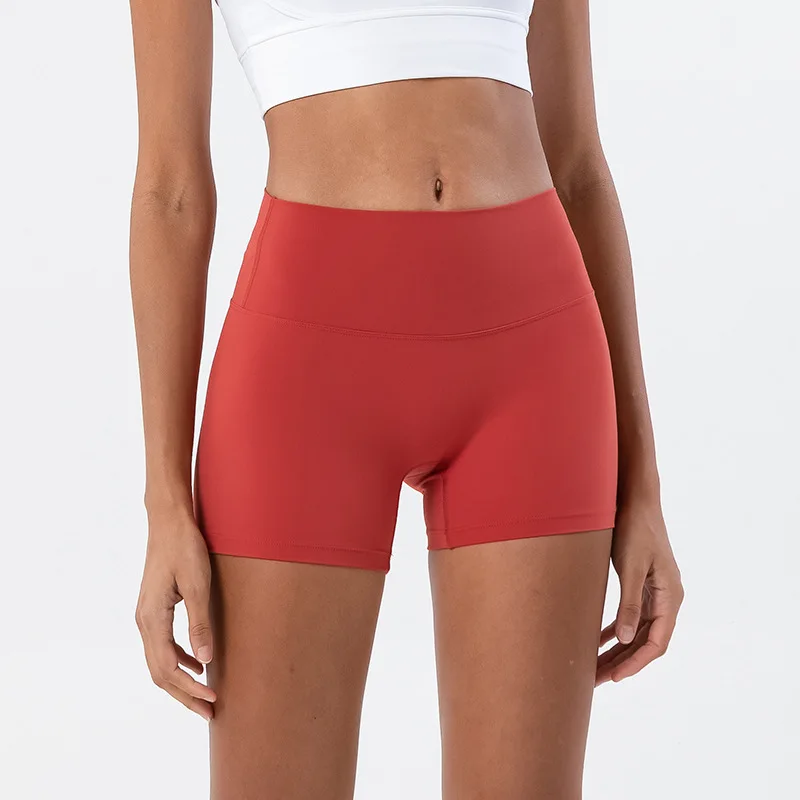 SOISOU Pantalones Cortos de Nailon para Gimnasio, Yoga, Fitness, Ciclismo, para Mujer, Ajustados, Elásticos, Transpirables, de Cintura Alta, sin Líneas Visibles, 13 Colores