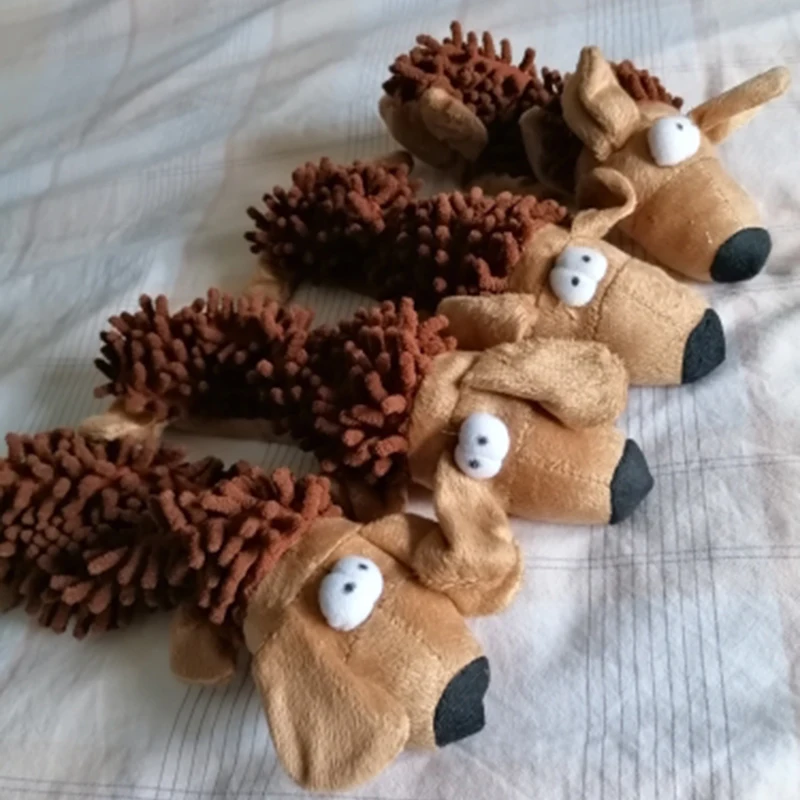 Juguete de peluche duradero a bajo precio para perros, forma de Animal con chirriante para perros pequeños, Chihuahua, Yorkshire, Bichon, juguetes de limpieza para masticar para cachorros