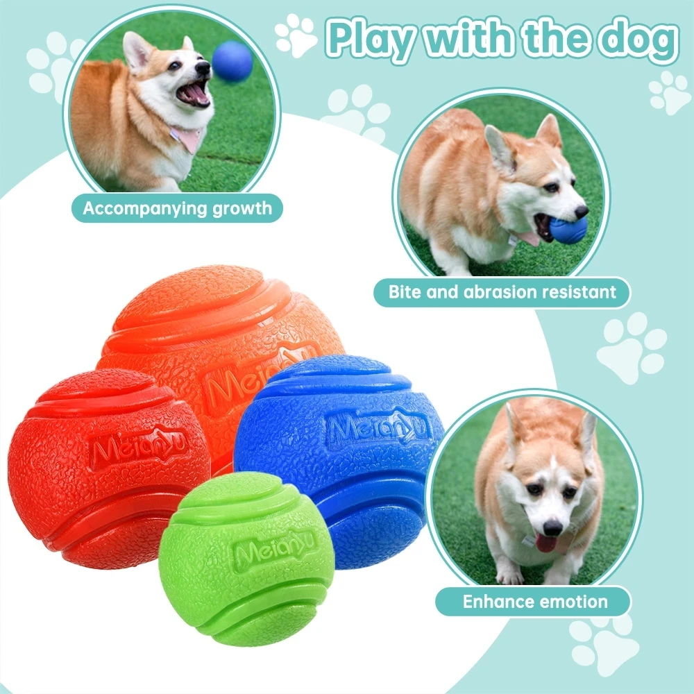 Juguetes para perros, pelota para perros, pelota sólida de goma hinchable para perros, juguetes para masticar para perros, entrenamiento de lanzamiento y recuperación al aire libre para perros