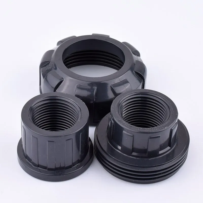 Conector de tubería de agua de unión de doble rosca hembra UPVC, accesorios de riego de plantas de jardín, alta calidad, 1/2 "-2"