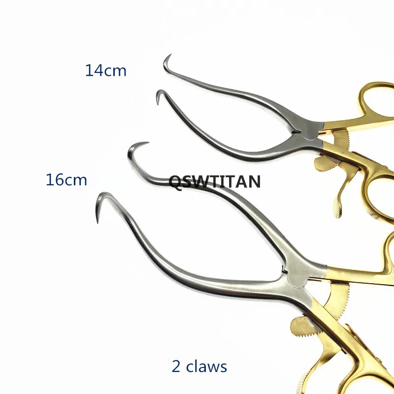 Retractor Weitlaner Retractor autoretenido de acero inoxidable 14c/16cm 3*4 garras 2 garras instrumentos Retractores quirúrgicos