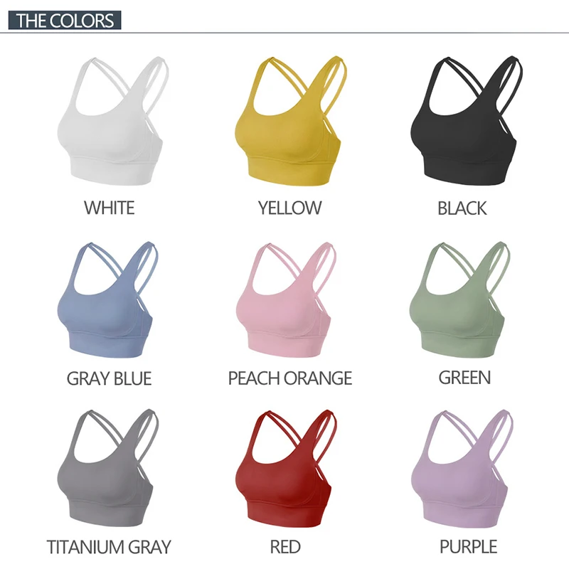 SOISOU-Sujetador deportivo de nailon para mujer, corpiños y corsés, Top Sexy, ropa interior transpirable para Fitness, Yoga, gimnasio, 30 colores
