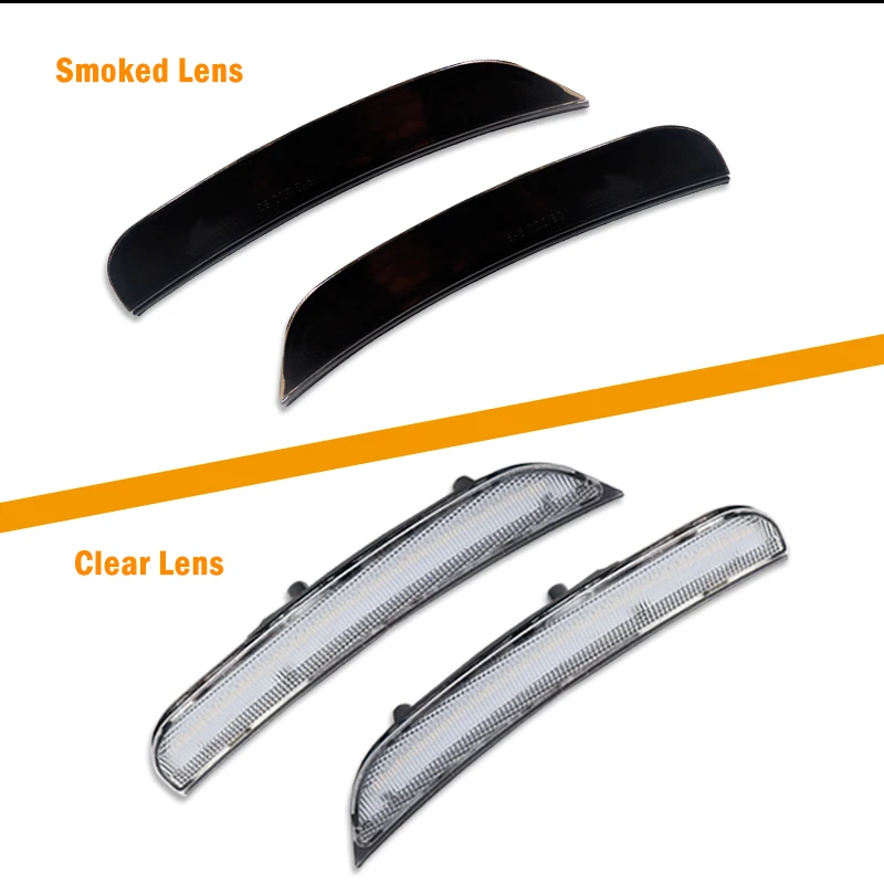 Kit de luces de posición lateral LED completo para parachoques delantero/trasero ámbar/rojo iJDM para Dodge Charger 2015-up, reemplaza las lámparas de marcador lateral OEM de 12V