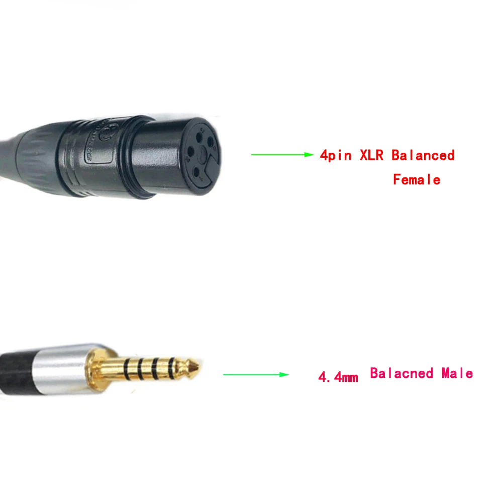 TOP-HiFi Cable adaptador de Audio hembra equilibrado XLR de 4,4mm macho equilibrado de cobre de un solo cristal a 4 pines 4,4mm a XLR Balance