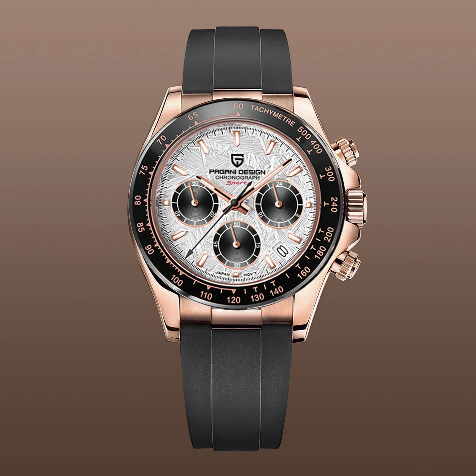 PAGANI DESIGN 2026 NUEVO 1664 Reloj de Hombre con Esfera de Meteorito, Reloj de Cuarzo de Lujo con Zafiro para Hombre, Cronógrafo Deportivo, Reloj Hombre