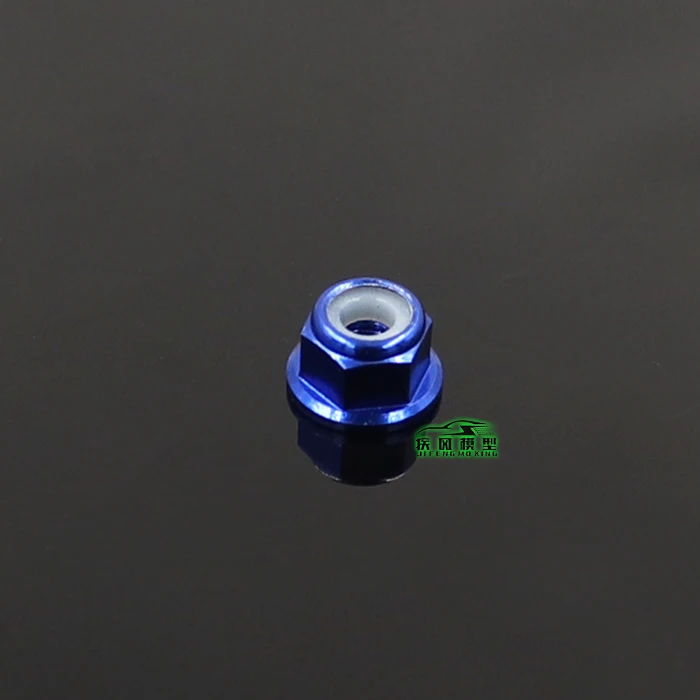 10 Uds M3/M4 brida de aleación de aluminio tuerca de bloqueo de inserción de nailon tuerca autoblocante con anillo de goma antideslizante para coche Rc Scx10 Traxxas Rgt