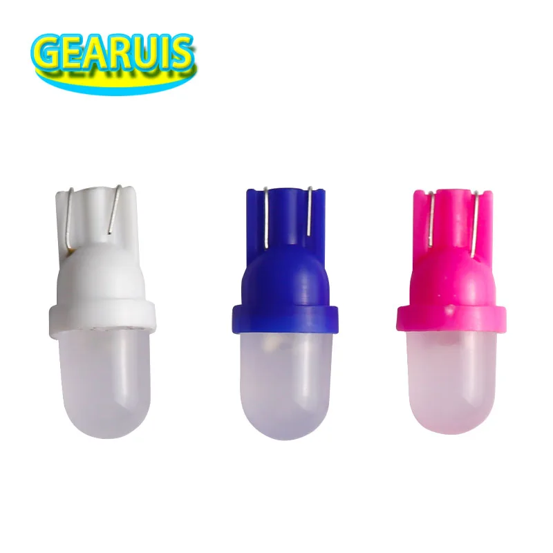 100X CA no polar CC 6V 6,3V 194 T10 # Base de cuña 555 LED F10 con lente esmerilada, máquina de juego de Pinball sin polaridad, color blanco